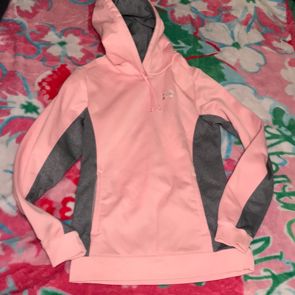 Light pink and grey under armor hoodie